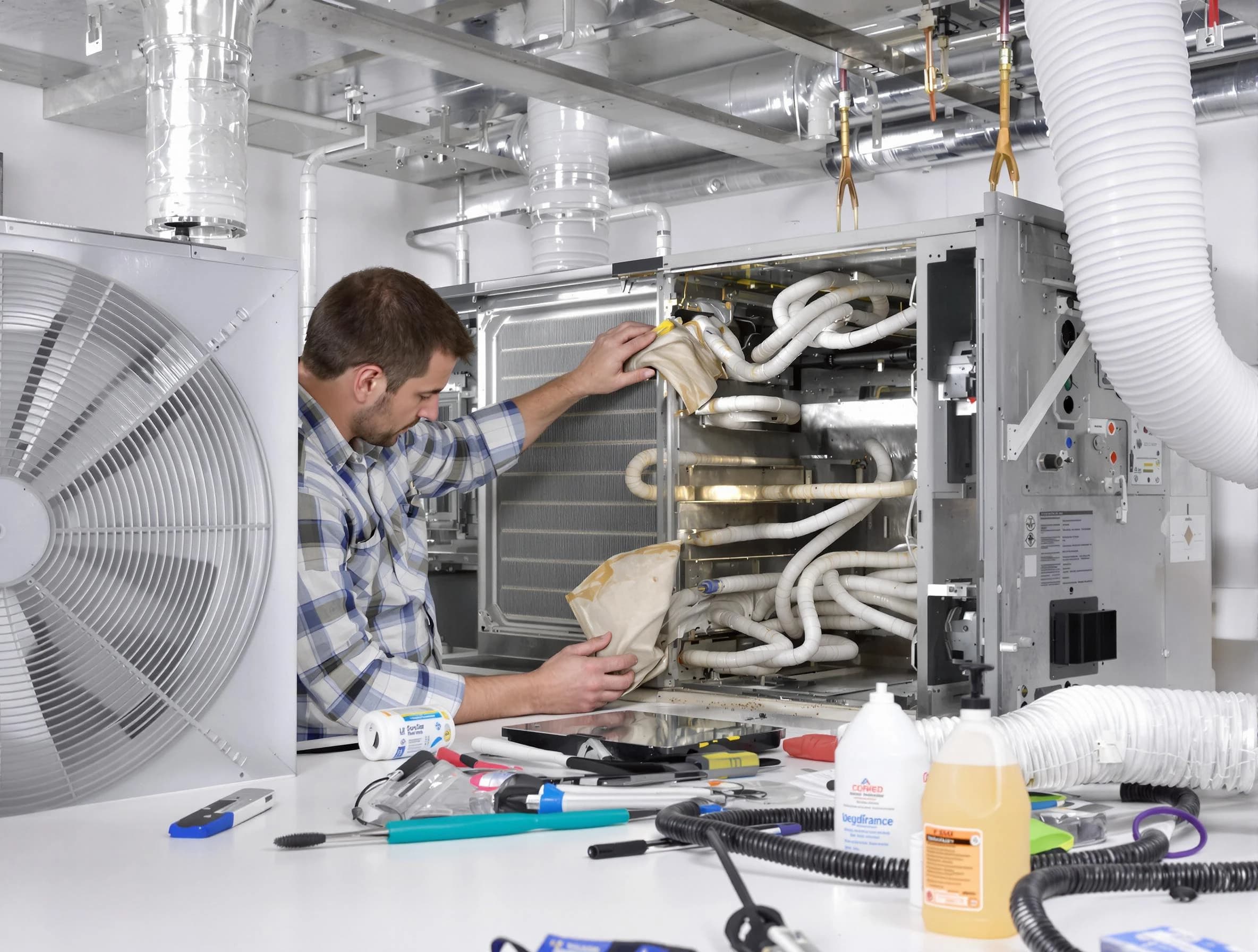 Cottondale Air Duct Cleaning specialist performing precision AC coil cleaning in Cottondale