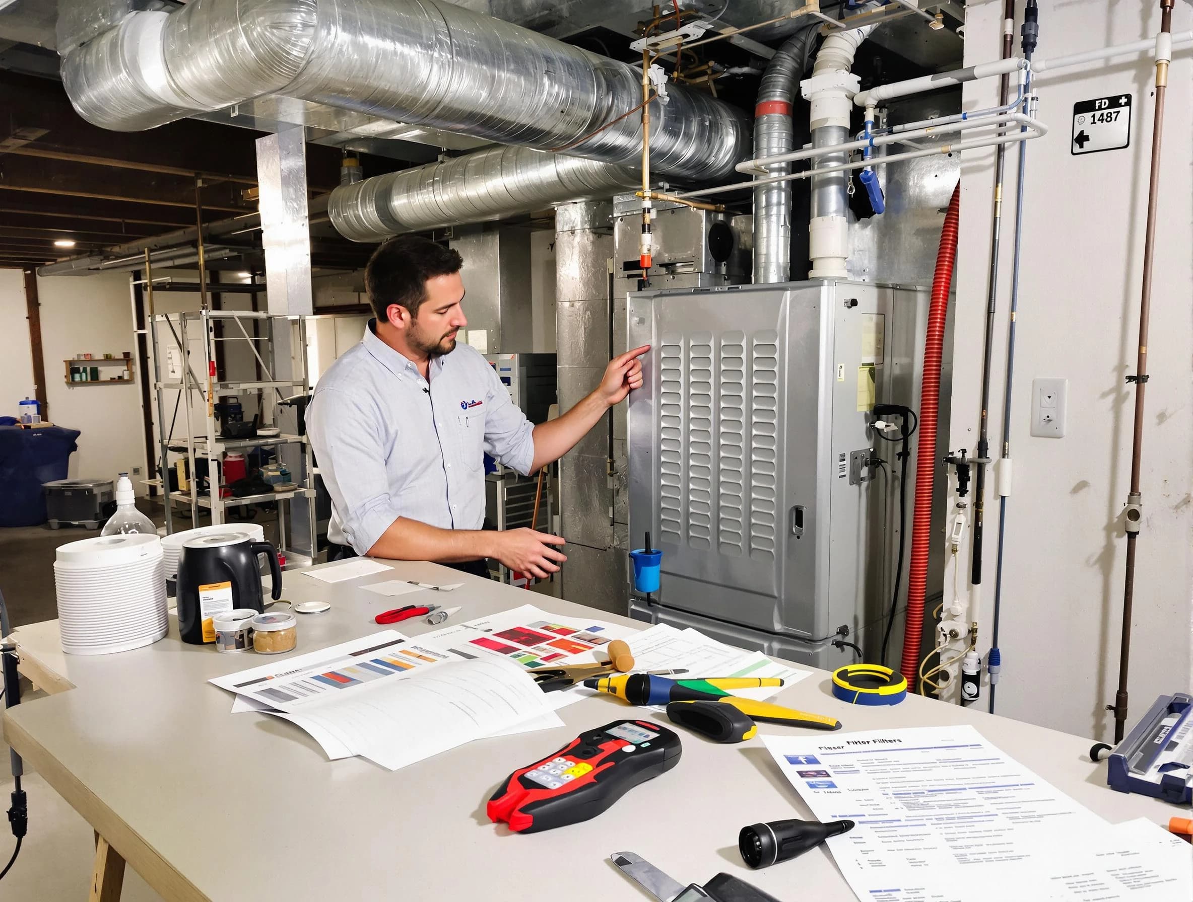 Cottondale Air Duct Cleaning inspector conducting detailed filter system evaluation using professional diagnostic tools in Cottondale