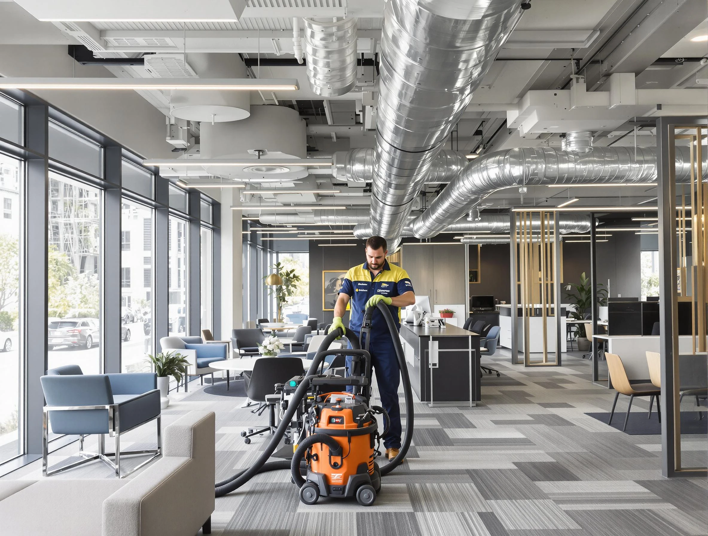 Cottondale Air Duct Cleaning team performing thorough commercial duct cleaning at a Cottondale business center